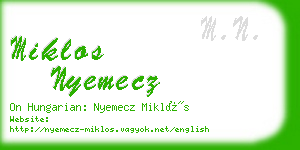 miklos nyemecz business card